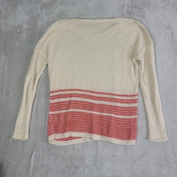 Joie 100% Linen Striped Relaxed Sweater Top - Picture 8 of 8